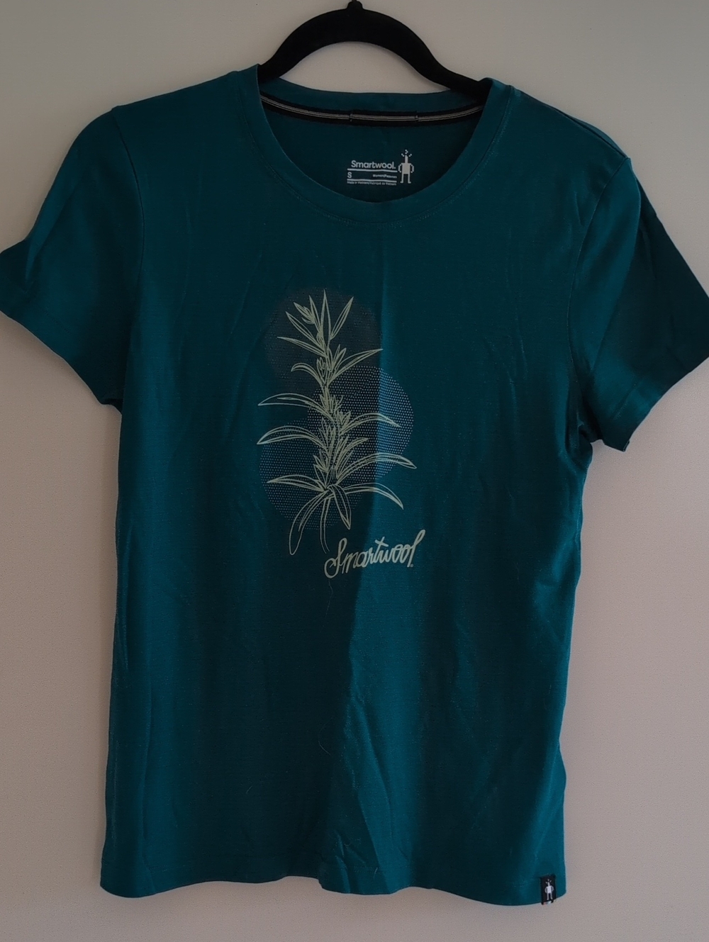 Smartwool Teal Short Sleeve Tee with Botanical Graphic